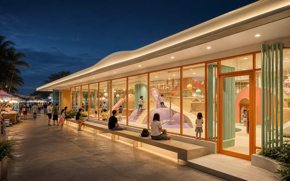 Indicative Little Ministry family facility integrated along the edge of Tinung Night Market